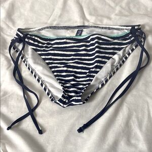 Navy and White Striped Bikini Bottom